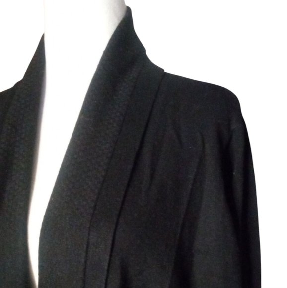 Cyrus Black Open Drape Front Cardigan Soft Nylon Blend Office Errands Size 2X - Picture 3 of 8